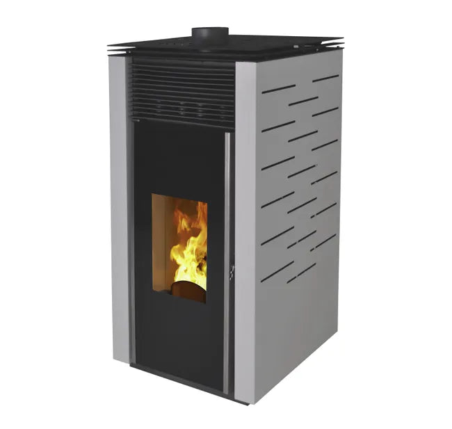 Estufa de pellet sin corriente eléctrica NEUS Nature 8 kw negra