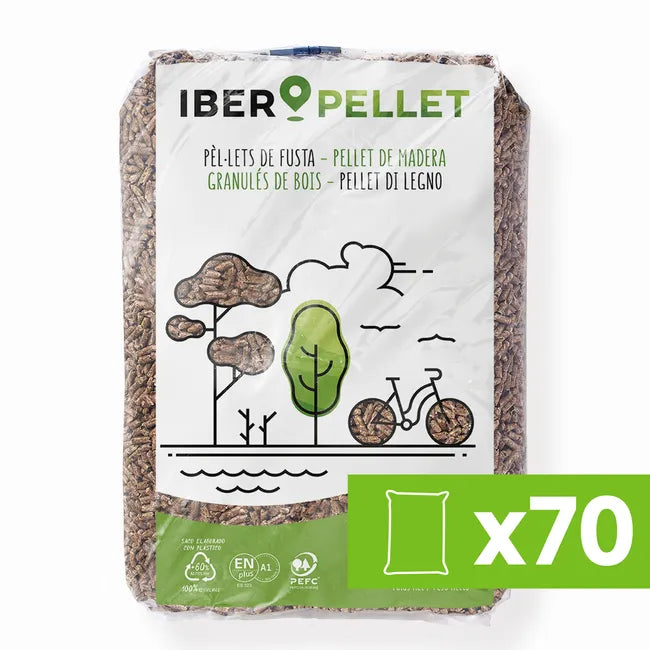 70 Sacos de pellet 15 Kg IBERPELLET